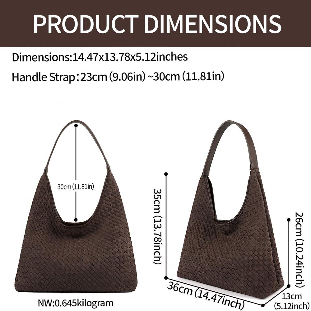 1839 Suede Hobo Bags , Vegan Leather Shoulder Bag Slouchy Top Handle Purses - Picture 4 of 6